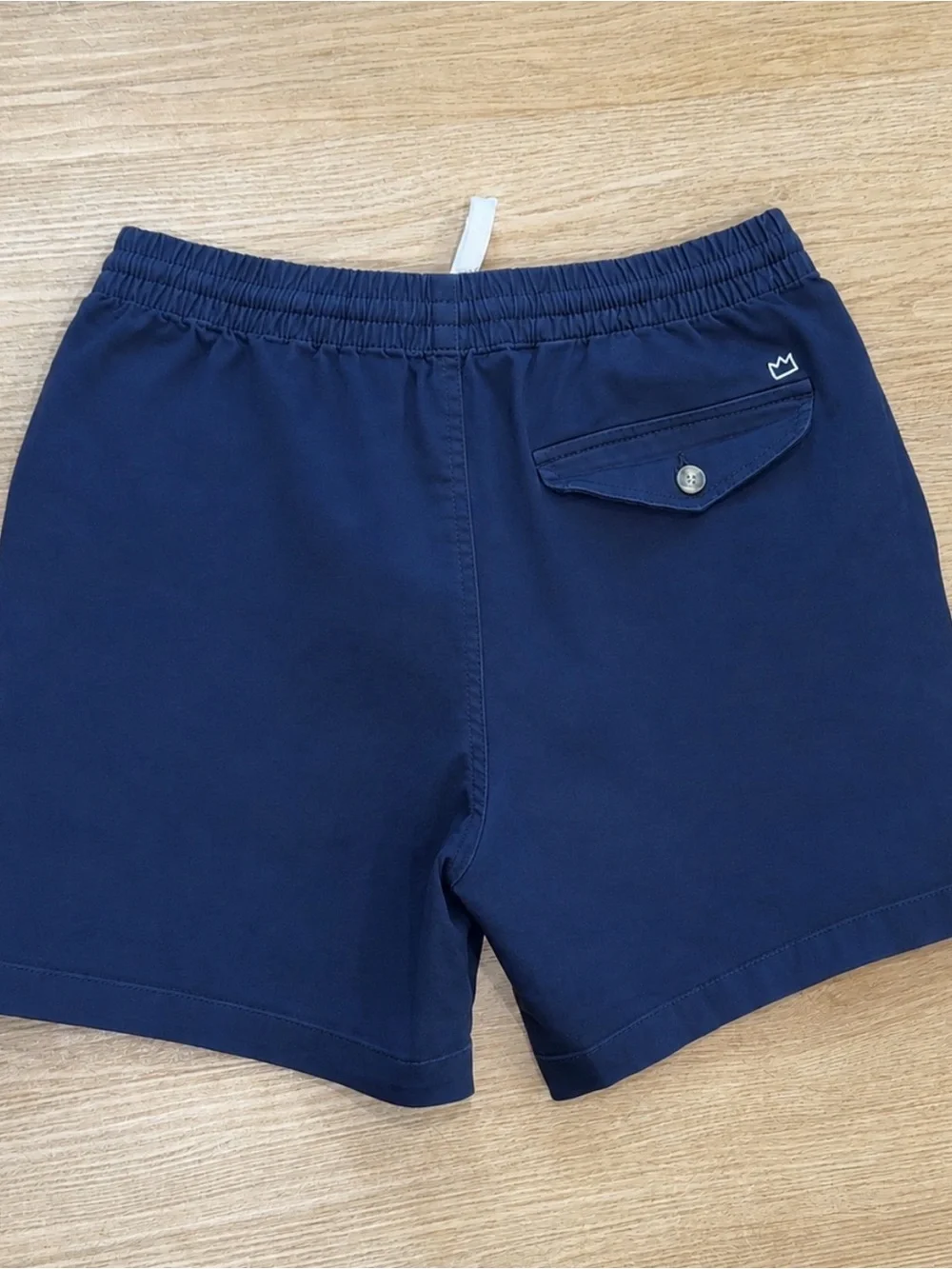 crown & ivy Navy Swim Trunks with White Drawstring